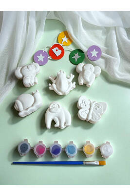 Hayvanlar Çocuk Aktivite Seti Taş Boyama Kendin Yap Seti - 5