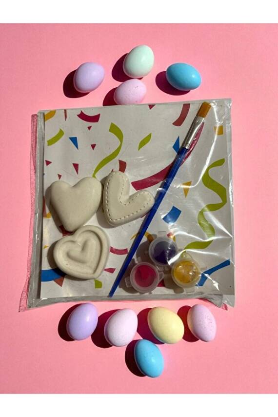 Kalpler Adet Taş Boyama Seti, Kendin Yap, Doğum Günü Hediyesi 10 (5+5)  - 1