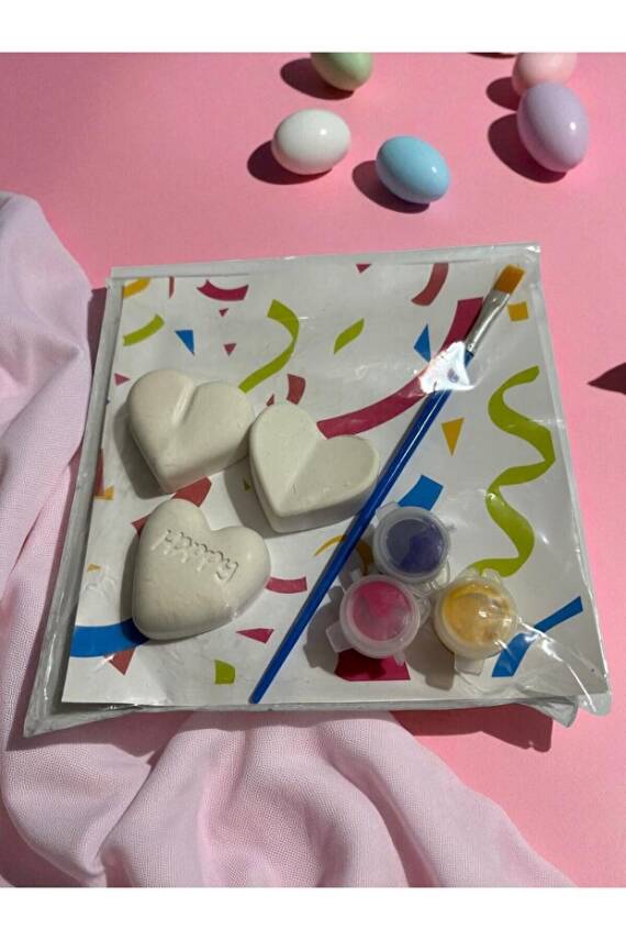 Kalpler Adet Taş Boyama Seti, Kendin Yap, Doğum Günü Hediyesi 10 (5+5)  - 6