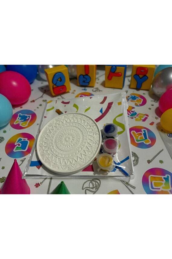 Mandala Bardak Altlığı Taş Boyama Seti, Kendin Yap, Doğum Günü Hediyesi 6 Adet  - 4