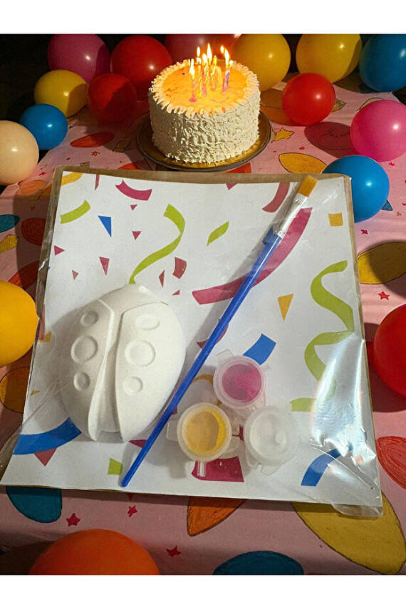 Taş Boyama Seti, Kendin Yap, Doğum Günü Hediyesi Kelebek, Arı, Uğur Böceği, Yusufcuk 10 Adet  - 1