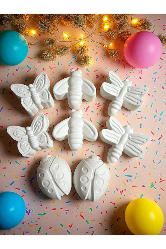 Taş Boyama Seti, Kendin Yap, Doğum Günü Hediyesi Kelebek, Arı, Uğur Böceği, Yusufcuk 10 Adet  - 7