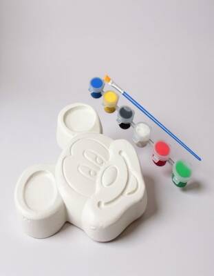 Taş Tozu El Yapımı Boyanabilir Mickey Mouse Figür Boyama Seti 12x12 cm – 6 Boya + Fırça - 8