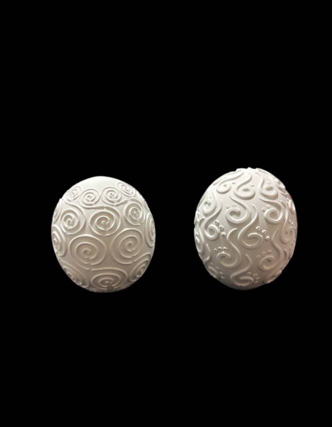 Taş Tozu El Yapımı Desenli Dekoratif Küre Obje Seti 2’li 23x10 cm - 5