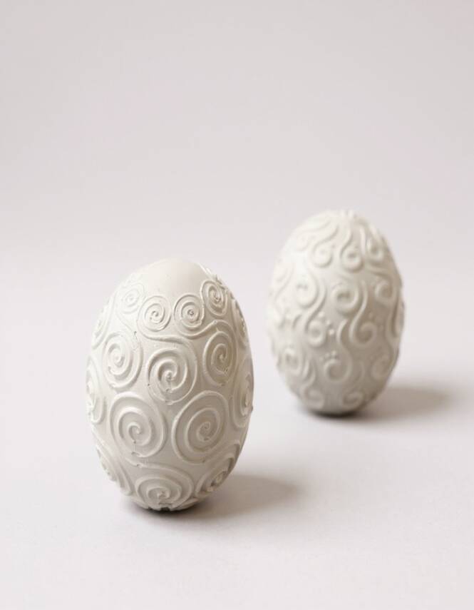 Taş Tozu El Yapımı Desenli Dekoratif Küre Obje Seti 2’li 23x10 cm - 3