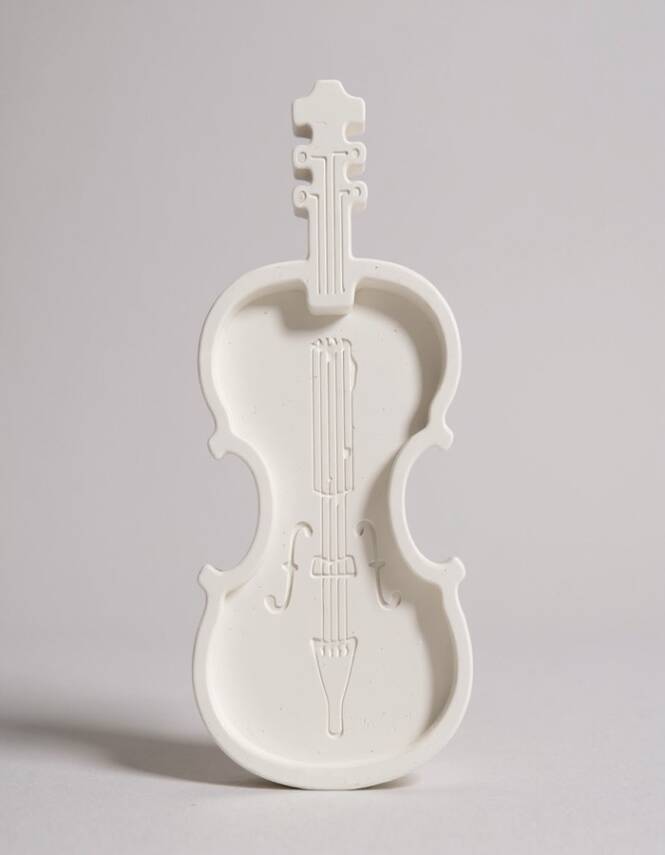 Taş Tozu Keman Boyama Seti – 6 Renk Boya ve Fırça | Dekoratif Hobi Ürünü (19 cm) - 3