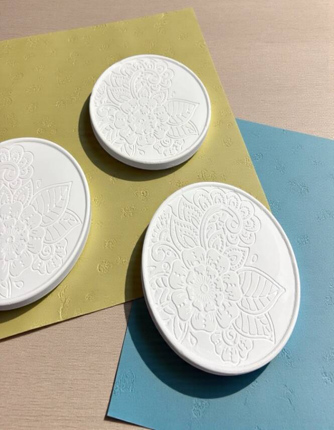 Taş Tozu Mandala Bardak Altlığı Boyama Seti 3’lü – 6 Renk Boya & Fırça | 10 cm - 7