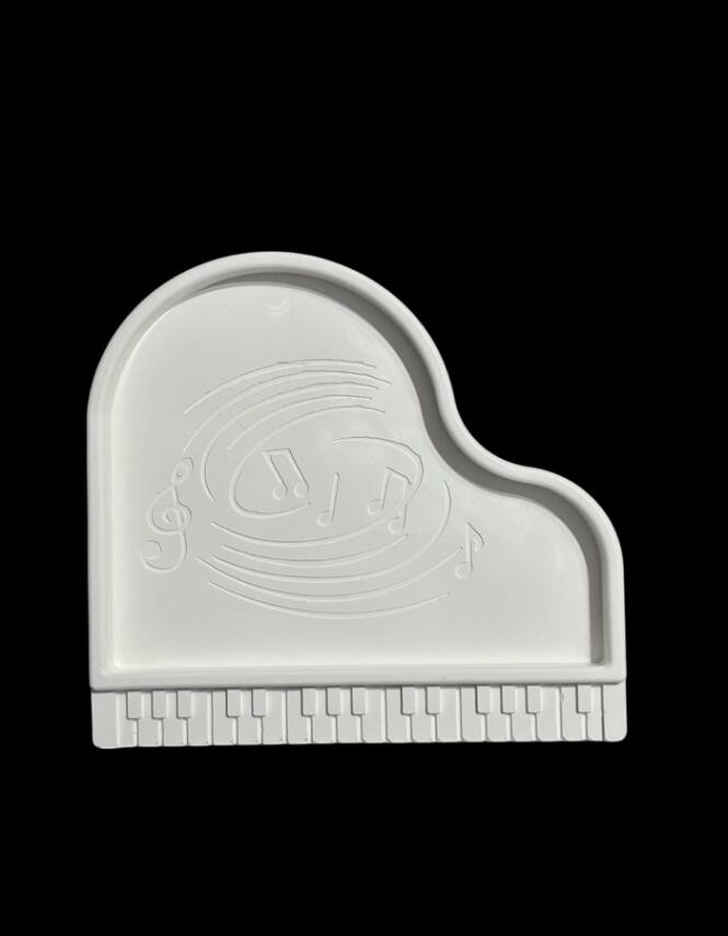 Taş Tozu Piyano Tasarımlı Takı Tepsisi | Dekoratif Takı & Aksesuar Düzenleyici (19×20 cm) - 5