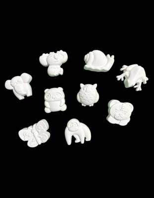 Taş Tozu Sevimli Hayvanlar Boyama Seti 9’lu – 6 Renk Boya & Fırça | Eğitici Hobi - 3