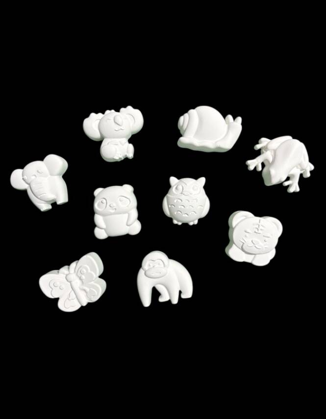 Taş Tozu Sevimli Hayvanlar Boyama Seti 9’lu – 6 Renk Boya & Fırça | Eğitici Hobi - 3