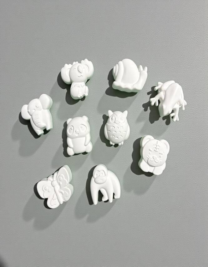 Taş Tozu Sevimli Hayvanlar Boyama Seti 9’lu – 6 Renk Boya & Fırça | Eğitici Hobi - 4