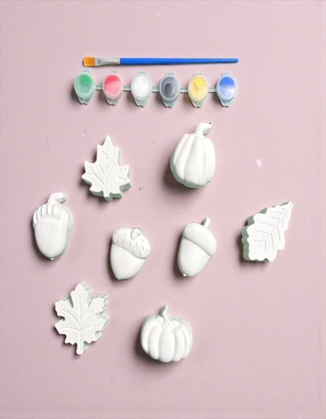 Taş Tozu Sonbahar Figürleri Boyama Seti 8’li – 6 Renk Boya ve Fırça | Çocuklar İçin Hobi - 4