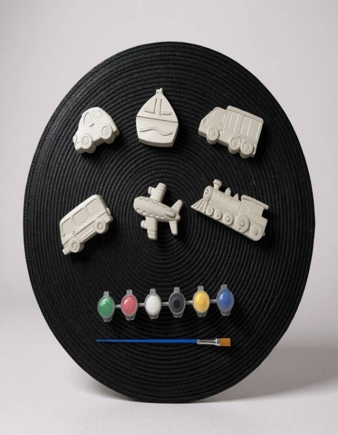 Taş Tozundan El Yapımı Araçlar Boyama Seti – 6 Renk Boya & Fırça | Çocuklar İçin Eğitici Boyama Seti - 3