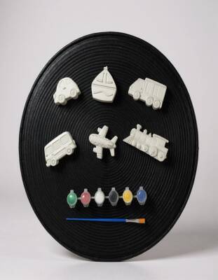 Taş Tozundan El Yapımı Araçlar Boyama Seti – 6 Renk Boya & Fırça | Çocuklar İçin Eğitici Boyama Seti - 5