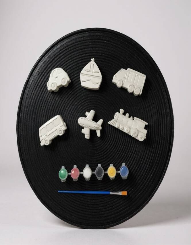 Taş Tozundan El Yapımı Araçlar Boyama Seti – 6 Renk Boya & Fırça | Çocuklar İçin Eğitici Boyama Seti - 5