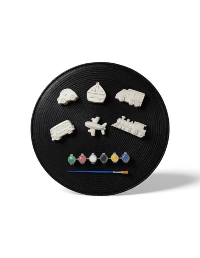 Taş Tozundan El Yapımı Araçlar Boyama Seti – 6 Renk Boya & Fırça | Çocuklar İçin Eğitici Boyama Seti - 7