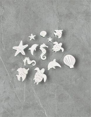 Taş Tozundan El Yapımı Deniz Canlıları Boyama Seti – 6 Renk Boya & Fırça | Çocuk Boyama Seti - 5