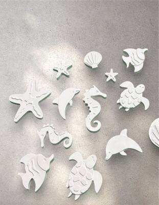 Taş Tozundan El Yapımı Deniz Canlıları Boyama Seti – 6 Renk Boya & Fırça | Çocuk Boyama Seti - 7