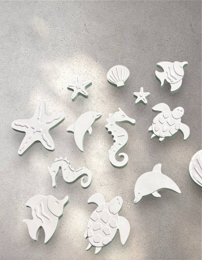 Taş Tozundan El Yapımı Deniz Canlıları Boyama Seti – 6 Renk Boya & Fırça | Çocuk Boyama Seti - 7