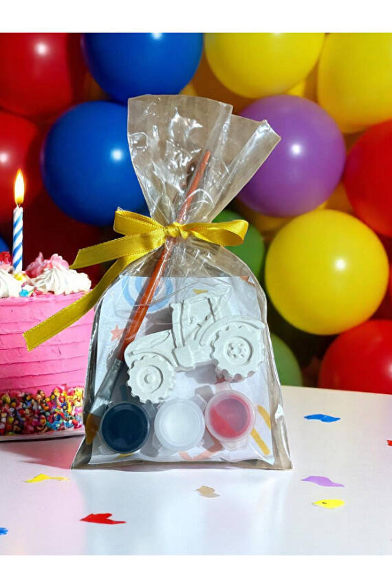 Taşıtlar Traktör Taş Boyama Seti | 10 Adet | Kendin Yap | Doğum Günü & Tatil Hediyesi - 4