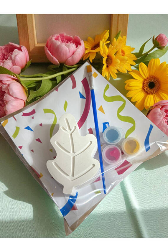 Yaprak - M.Palamutu /Taş Boyama Seti, dıy, kendin Yap, doğum Günü Hediyesi 10 Adet (5+5)  - 4