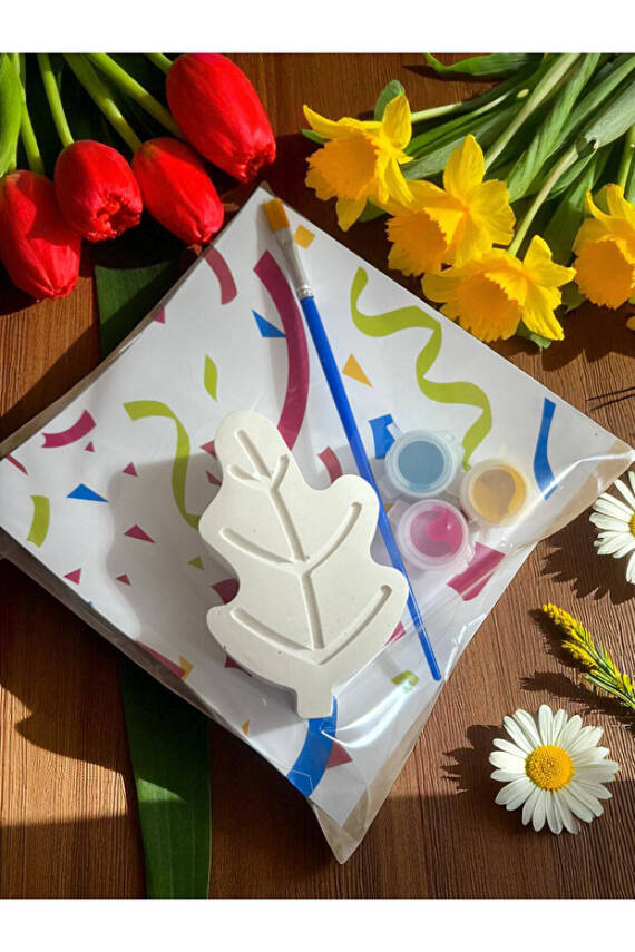 Yaprak - M.Palamutu /Taş Boyama Seti, dıy, kendin Yap, doğum Günü Hediyesi 10 Adet (5+5)  - 7