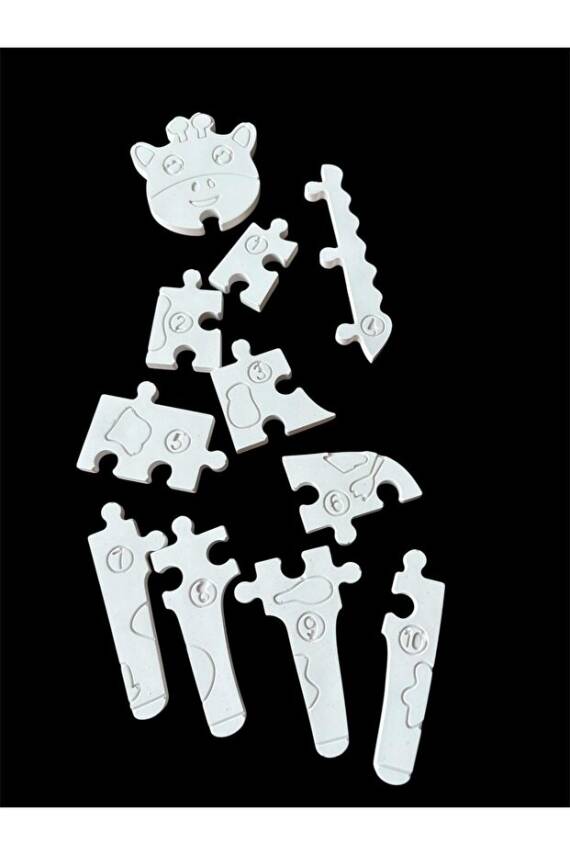 Zürafa Puzzle Taş Boyama Seti | Anne & Çocuk Etkinliği | El Becerisi Geliştirici - 5